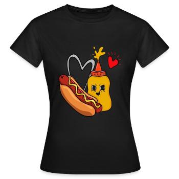 Hotdog und Senf - Frauen T-Shirt - Schwarz - Vorne - AI Model Female 172 dark (172cm)