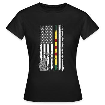Vétéran du Vietnam - T-shirt Femme - noir - Devant - AI Model Female 172 dark (172cm)