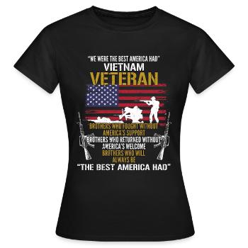 Vétéran du Vietnam - T-shirt Femme - noir - Devant - AI Model Female 172 dark (172cm)