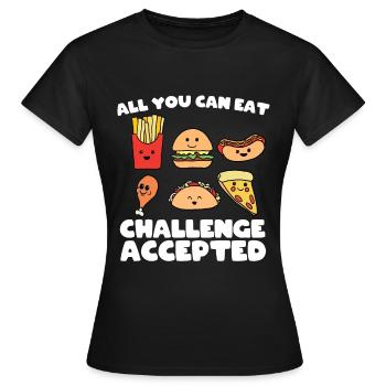 Fast food eating contest - Women's T-Shirt - black - Front - AI Model Female 172 dark (172cm)