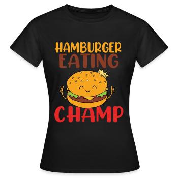 Hamburger Eating Champ - Frauen T-Shirt - Schwarz - Vorne - AI Model Female 172 dark (172cm)
