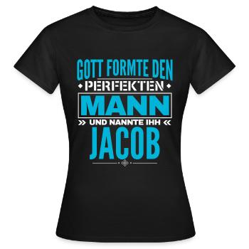 Jacob Name Design - Frauen T-Shirt - Schwarz - Vorne - AI Model Female 172 dark (172cm)