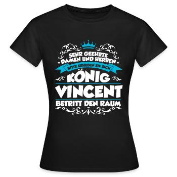 Vincent Name Design - Frauen T-Shirt - Schwarz - Vorne - AI Model Female 172 dark (172cm)