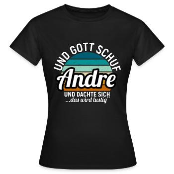 Andreas - Frauen T-Shirt - Schwarz - Vorne - AI Model Female 172 dark (172cm)