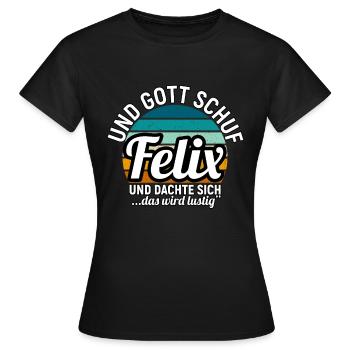Florian - Frauen T-Shirt - Schwarz - Vorne - AI Model Female 172 dark (172cm)