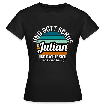Julian - Frauen T-Shirt - Schwarz - Vorne - AI Model Female 172 dark (172cm)