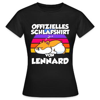 Offizielles Schlafshirt Von Lennard - Frauen T-Shirt - Schwarz - Vorne - AI Model Female 172 dark (172cm)