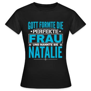 Conception du nom de Natalie - T-shirt Femme - noir - Devant - AI Model Female 172 dark (172cm)