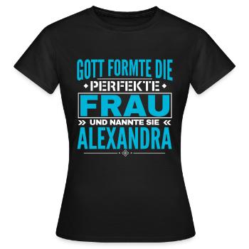 Alexandra Nom Design - T-shirt Femme - noir - Devant - AI Model Female 172 dark (172cm)