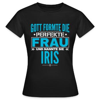 Conception du nom de l’iris - T-shirt Femme - noir - Devant - AI Model Female 172 dark (172cm)