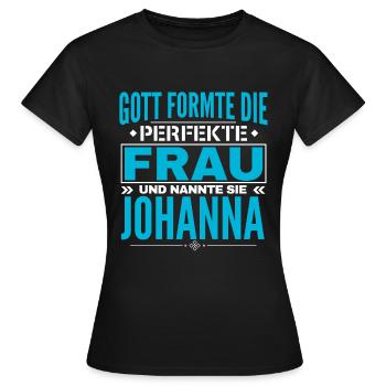 Johanna Name Design - T-shirt Femme - noir - Devant - AI Model Female 172 dark (172cm)