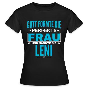Leni Name Design - Frauen T-Shirt - Schwarz - Vorne - AI Model Female 172 dark (172cm)