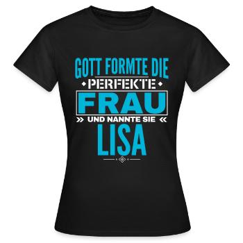 Conception du nom de Lisa - T-shirt Femme - noir - Devant - AI Model Female 172 dark (172cm)