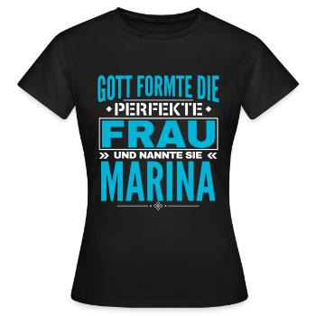 Conception du nom de la marina - T-shirt Femme - noir - Devant - AI Model Female 172 dark (172cm)