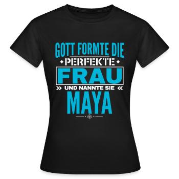 Maya Name Design - Women's T-Shirt - black - Front - AI Model Female 172 dark (172cm)