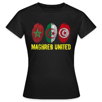 MAGHREB UNITED المغرب - T-shirt Femme - noir - Devant - AI Model Female 172 dark (172cm)