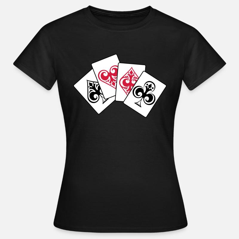 4 aces poker !!! - T-shirt dam - svart
