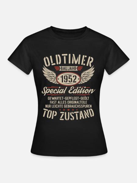 Oldtimer Baujahr 1952 Jahrgang Geburtstag Geschenk - Frauen T-Shirt - Schwarz