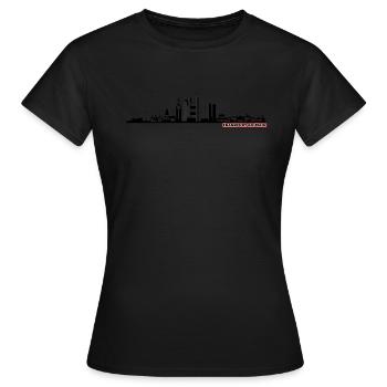 Francfort-sur-le-Main avec skyline - T-shirt Femme - noir - Devant - AI Model Female 172 dark (172cm)