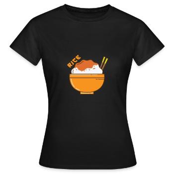Rice bowl with chopsticks - Women's T-Shirt - black - Front - AI Model Female 172 dark (172cm)