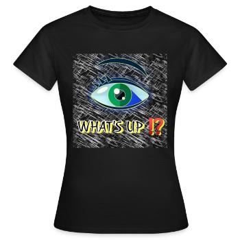Qu’est-ce qu’il ya!? - Club WoW - 2023 - T-shirt Femme - noir - Devant - AI Model Female 172 dark (172cm)