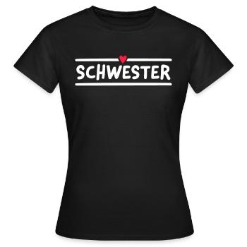 Schwesterherz - Frauen T-Shirt - Schwarz - Vorne - AI Model Female 172 dark (172cm)
