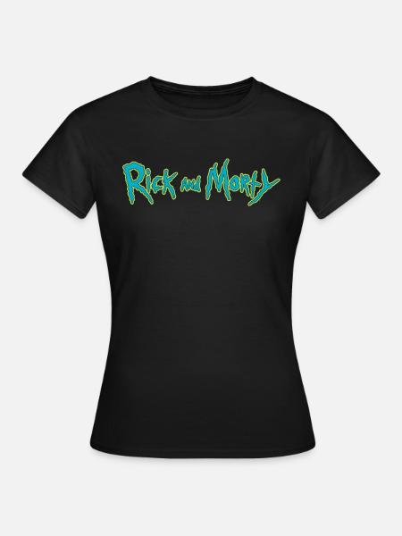 Rick And Morty Serienlogo Typografie - T-shirt dam - svart