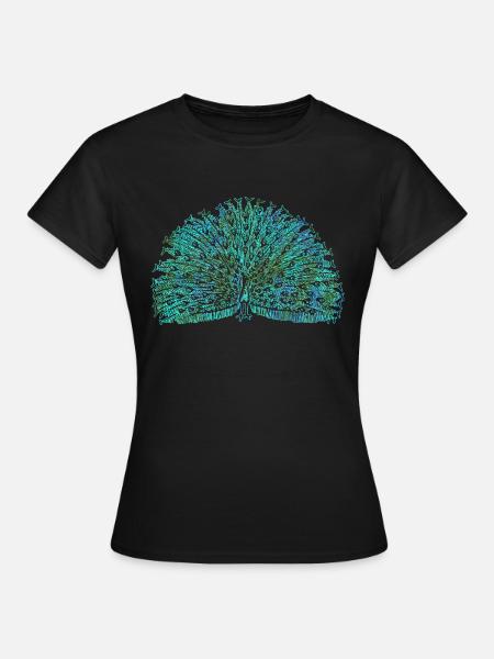 Pfau - Frauen T-Shirt - Schwarz