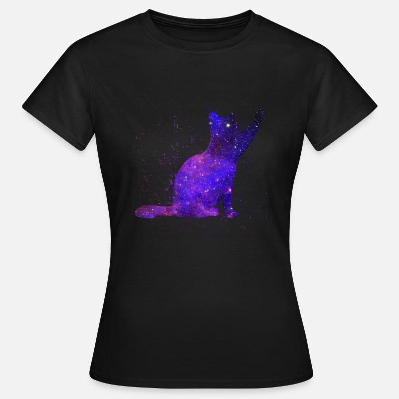 Gattini stella gatto universo - Maglietta da donna - nero