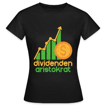 Dividendes Aristocrate Actions Revenus - T-shirt Femme - noir - Devant - AI Model Female 172 dark (172cm)