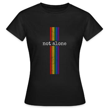 LGBTQ du bist nicht allein Gay Pride - Frauen T-Shirt - Schwarz - Vorne - AI Model Female 172 dark (172cm)