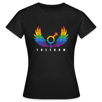 Gay Pride Month Liberté CSD - T-shirt Femme - noir - Devant - AI Model Female 172 dark (172cm)