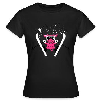Pistensau 3C - Women's T-Shirt - black - Front - AI Model Female 172 dark (172cm)