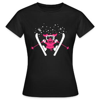 Pistensau 2C - Women's T-Shirt - black - Front - AI Model Female 172 dark (172cm)