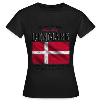 Danemark, drapeau du Danemark - T-shirt Femme - noir - Devant - AI Model Female 172 dark (172cm)