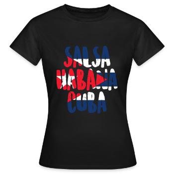 Salsa Havanna Kuba - Frauen T-Shirt - Schwarz - Vorne - AI Model Female 172 dark (172cm)