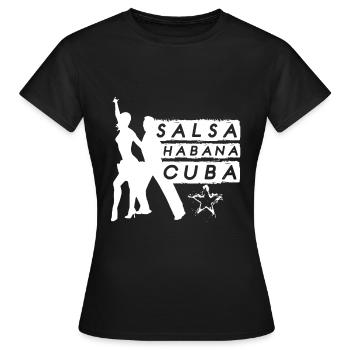 Salsa Havanna Kuba - Frauen T-Shirt - Schwarz - Vorne - AI Model Female 172 dark (172cm)
