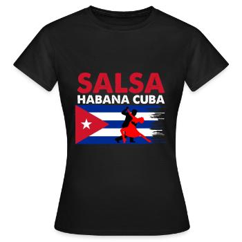 Salsa Havanna Kuba - Frauen T-Shirt - Schwarz - Vorne - AI Model Female 172 dark (172cm)