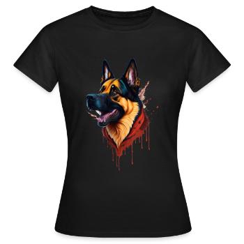 Berger Allemand Berger Allemand SplashArt - T-shirt Femme - noir - Devant - AI Model Female 172 dark (172cm)