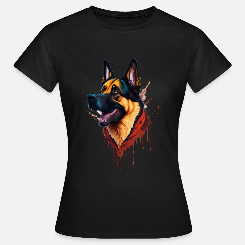 German Shepherd German Shepherd SplashArt - Women's T-Shirt - black