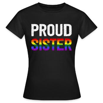 Sœur fière - T-shirt Femme - noir - Devant - AI Model Female 172 dark (172cm)