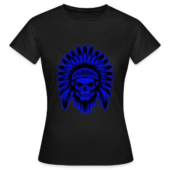 Crâne Apache Indien - T-shirt Femme - noir - Devant - AI Model Female 172 dark (172cm)