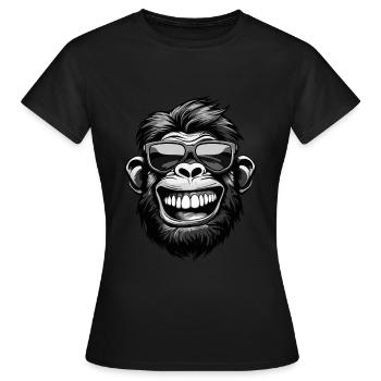 Fête drôle de tête de singe - T-shirt Femme - noir - Devant - AI Model Female 172 dark (172cm)