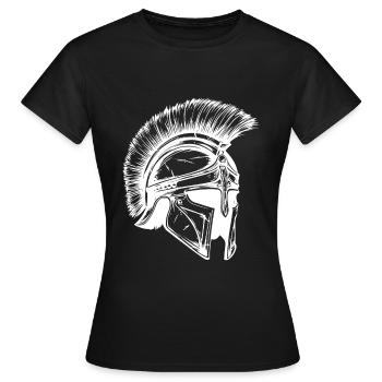Casque Spartan Sparta - T-shirt Femme - noir - Devant - AI Model Female 172 dark (172cm)
