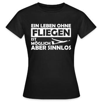 Segelflieger Segelfliegen Geschenk - Frauen T-Shirt - Schwarz - Vorne - AI Model Female 172 dark (172cm)
