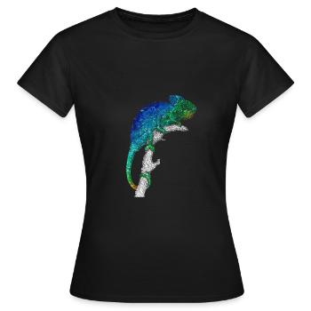 Chameleon colorful colored - Women's T-Shirt - black - Front - AI Model Female 172 dark (172cm)