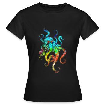 Pieuvre pieuvre pieuvre mer océan - T-shirt Femme - noir - Devant - AI Model Female 172 dark (172cm)