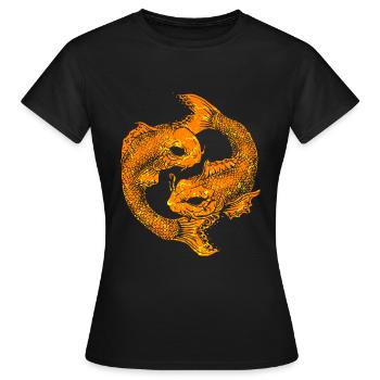 Koi bunte Fische japanische Kunst - Frauen T-Shirt - Schwarz - Vorne - AI Model Female 172 dark (172cm)