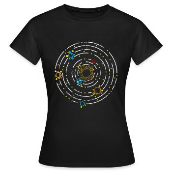Système solaire Planet - T-shirt Femme - noir - Devant - AI Model Female 172 dark (172cm)