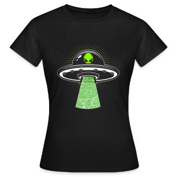Vaisseau spatial extraterrestre - T-shirt Femme - noir - Devant - AI Model Female 172 dark (172cm)